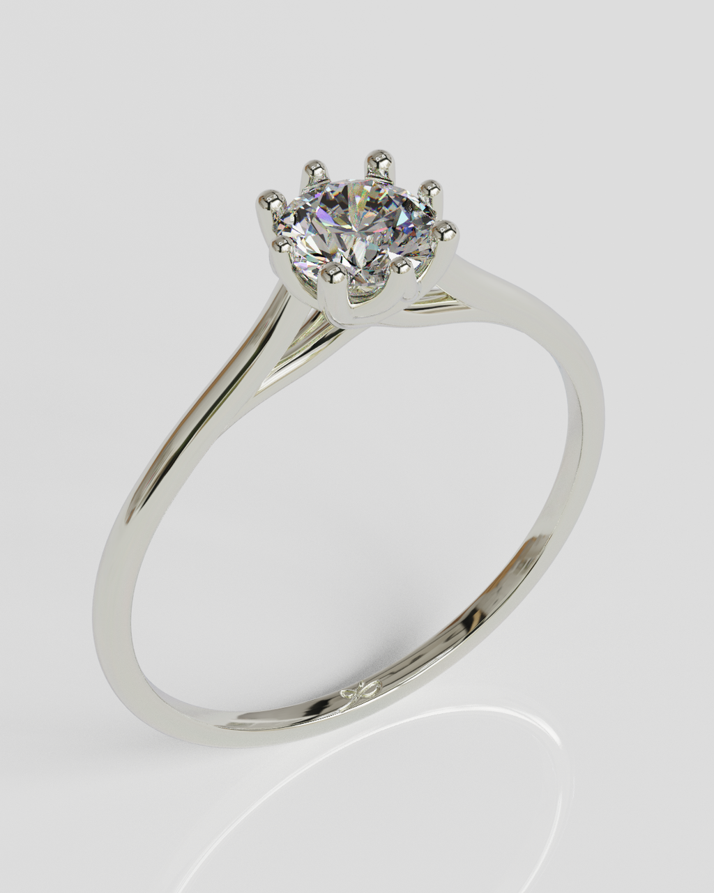 Anillo solitario Elfi plata