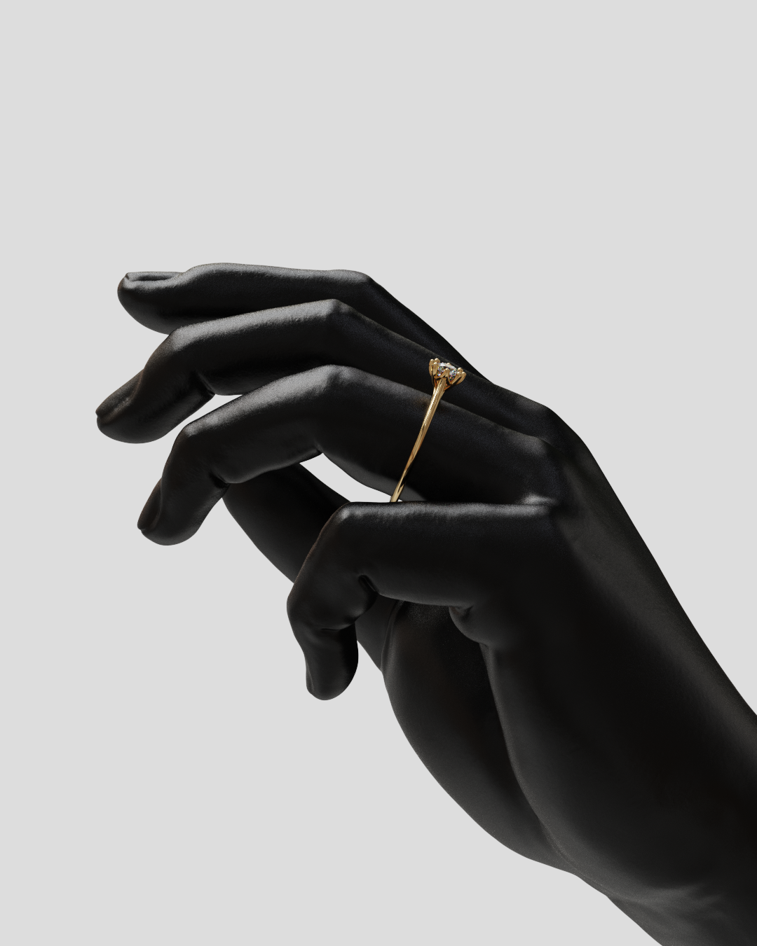 Anillo solitario Elfi oro rosa 18K