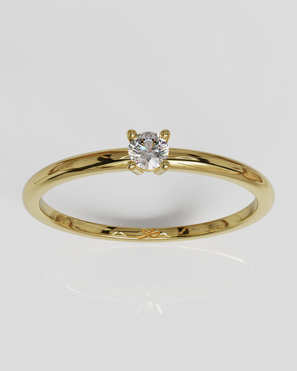 Anillo solitario luz oro amarillo 18K