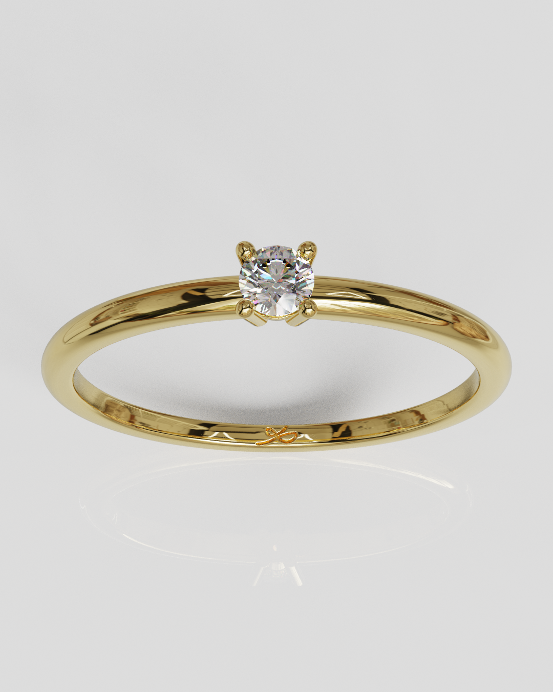 Anillo solitario luz oro amarillo 18K