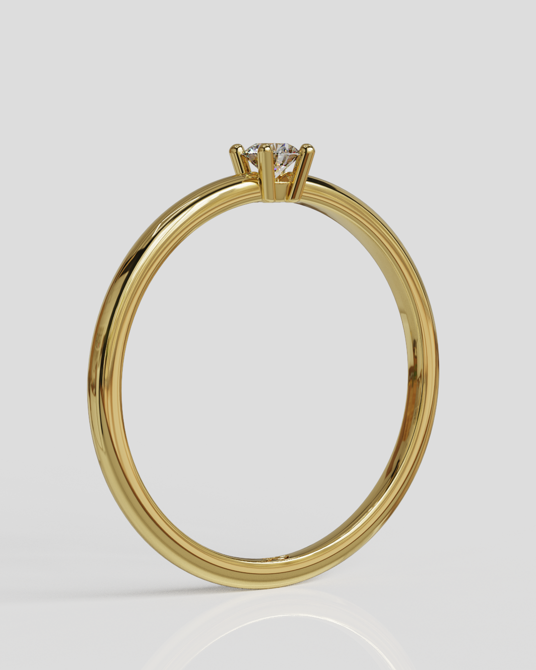 Anillo solitario luz oro amarillo 18K
