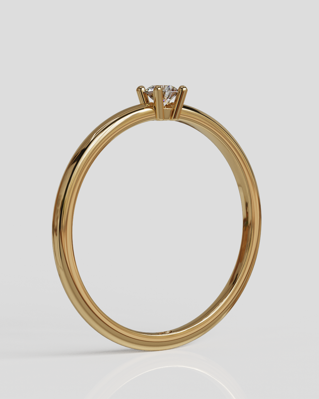 Anillo solitario luz oro rosa 18K