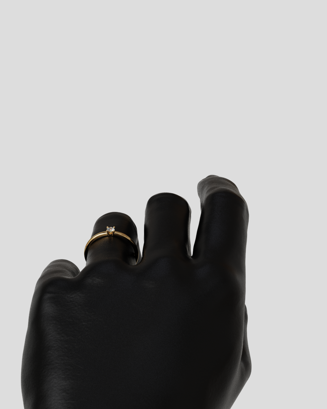 Anillo solitario luz oro rosa 18K