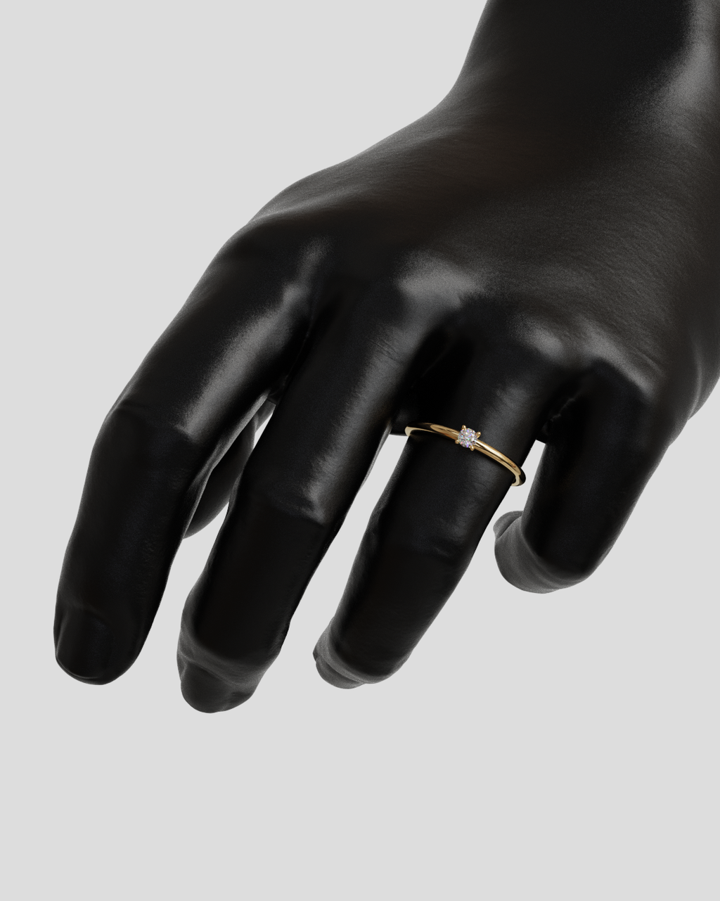 Anillo solitario luz oro rosa 18K