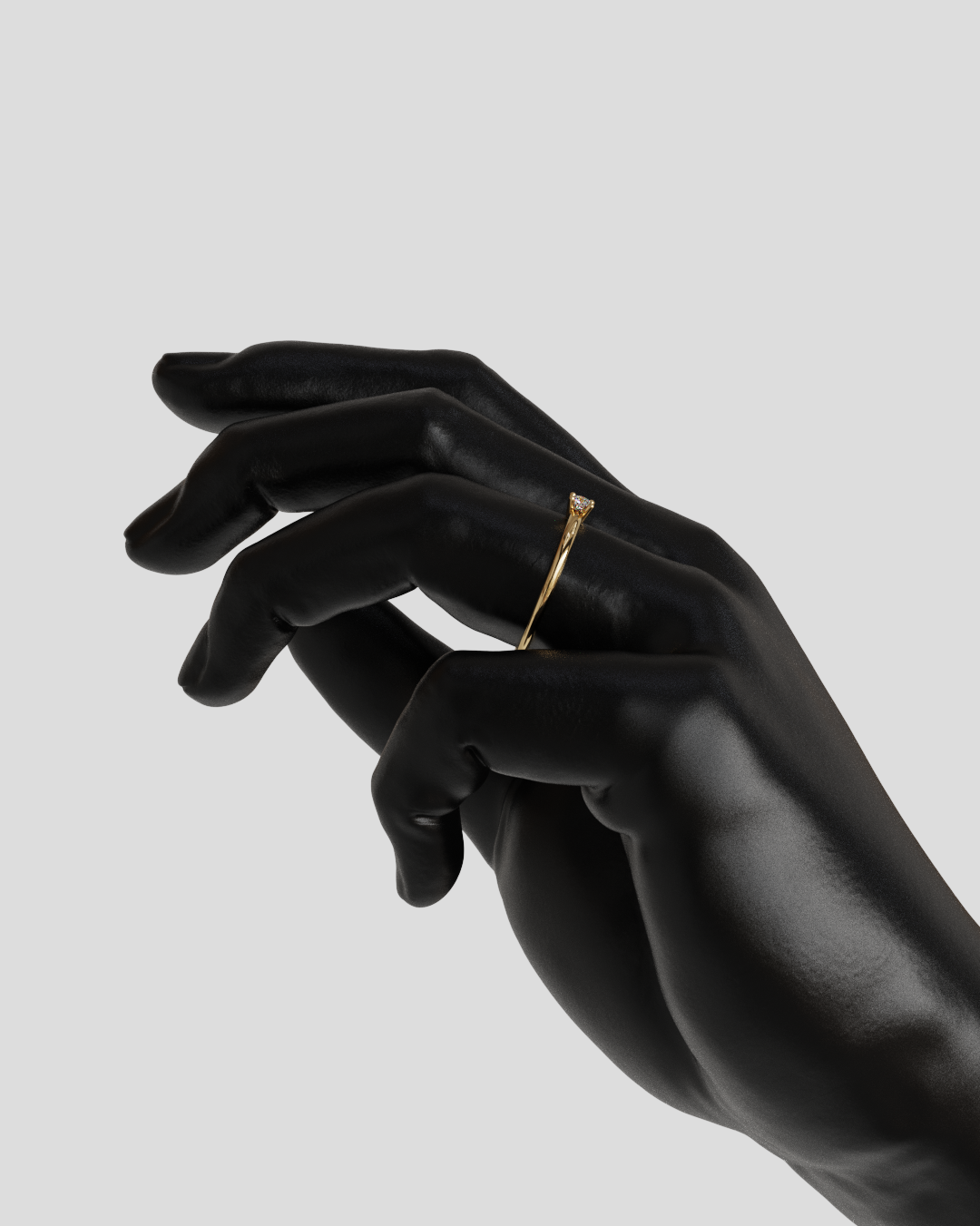 Anillo solitario luz oro rosa 18K