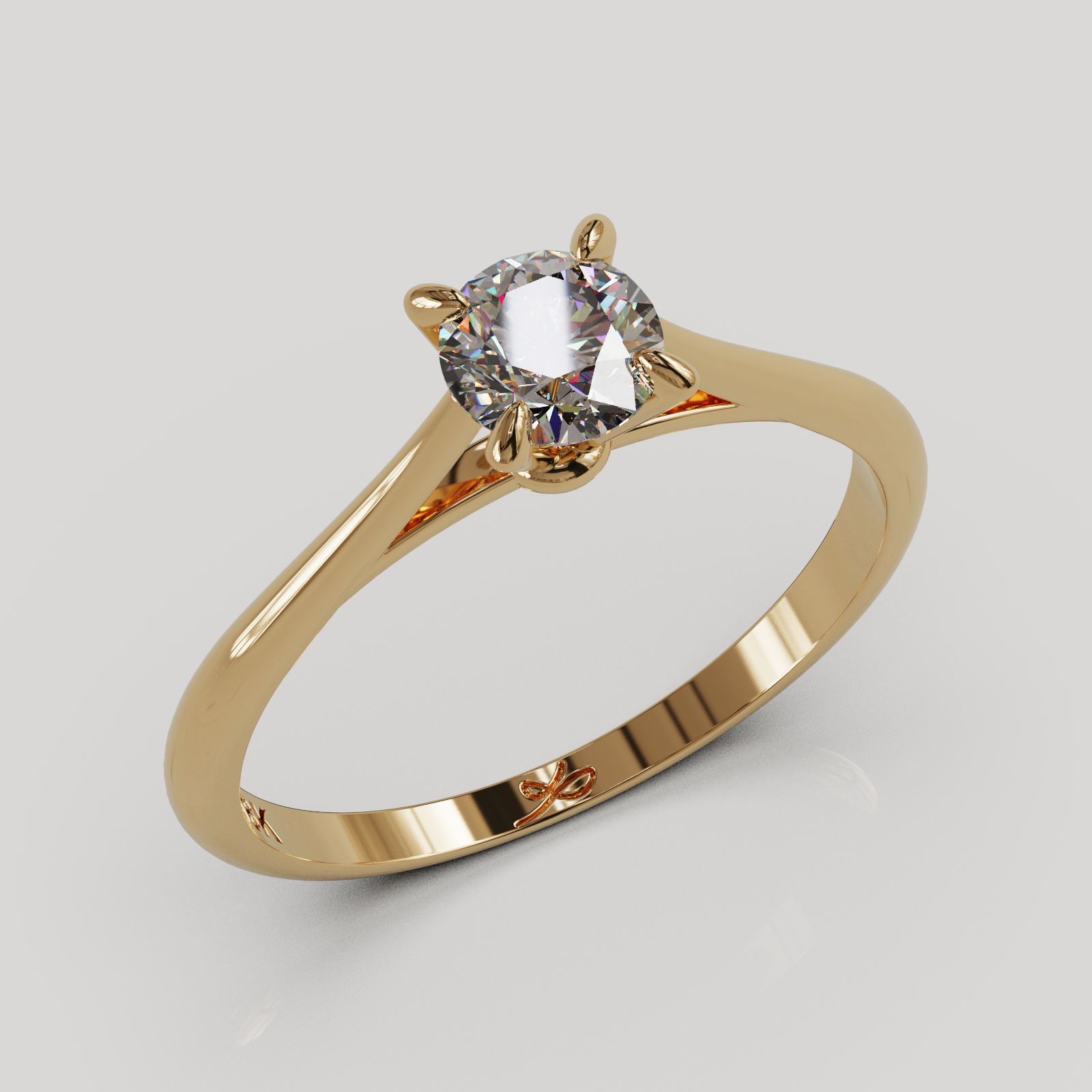 Anillo solitario Baggy oro 18K