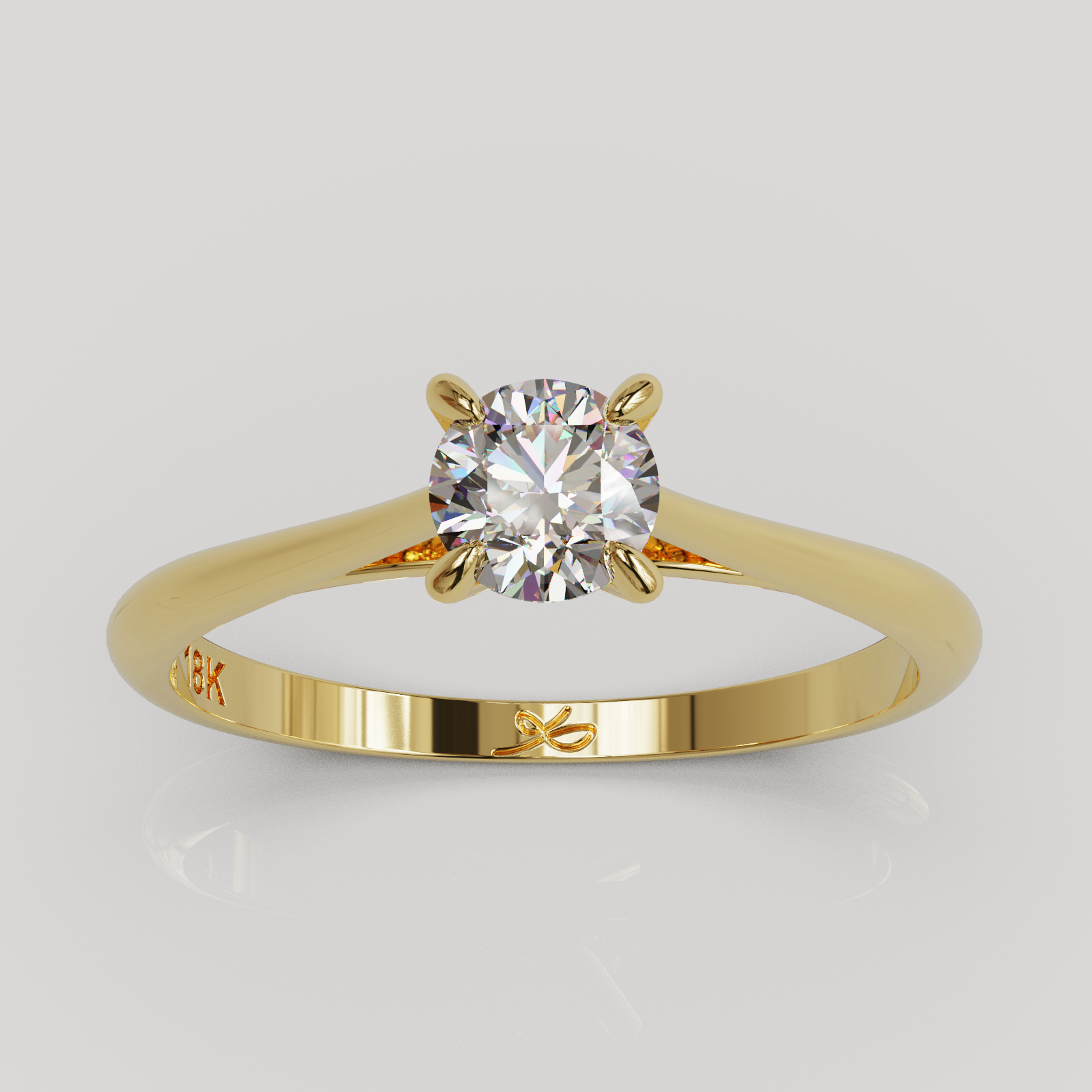Anillo solitario Baggy oro 18K