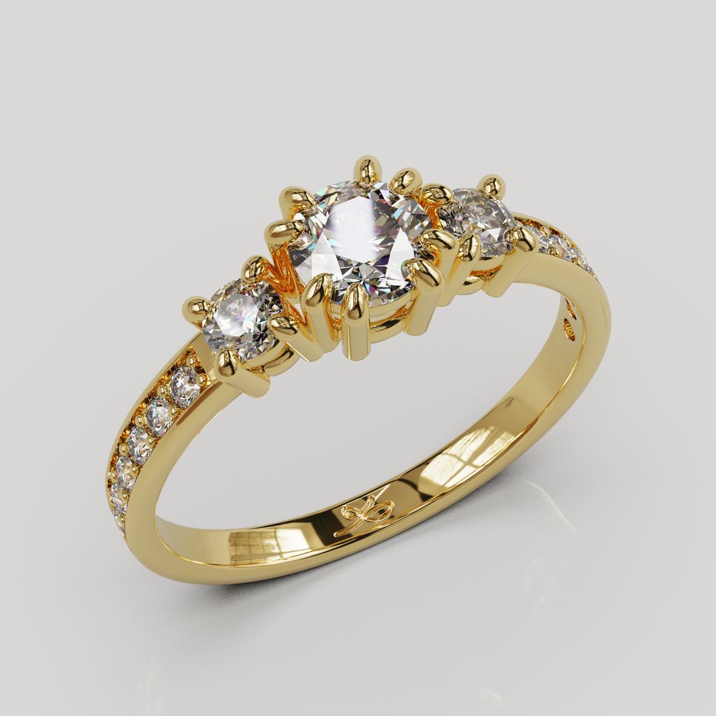 Anillo Tresillo infinity oro 18K