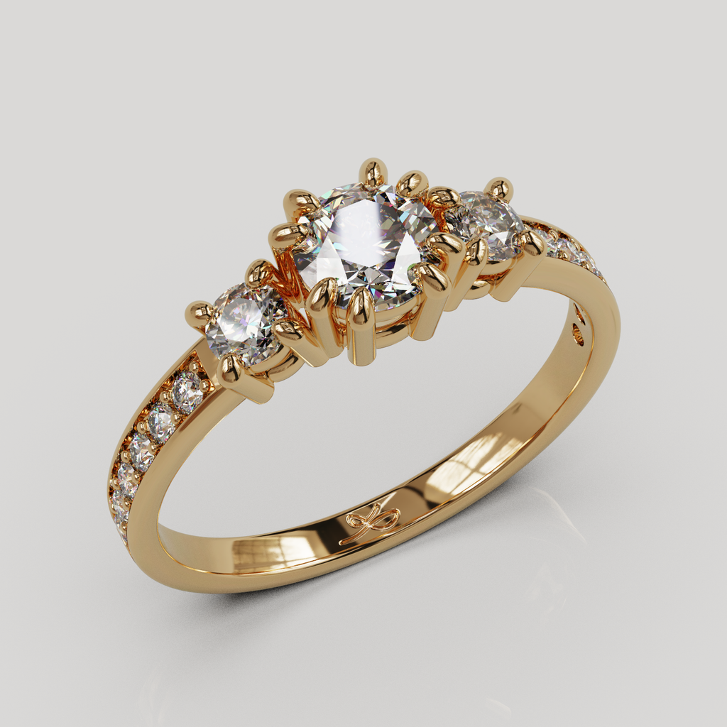 Anillo Tresillo infinity oro 18K