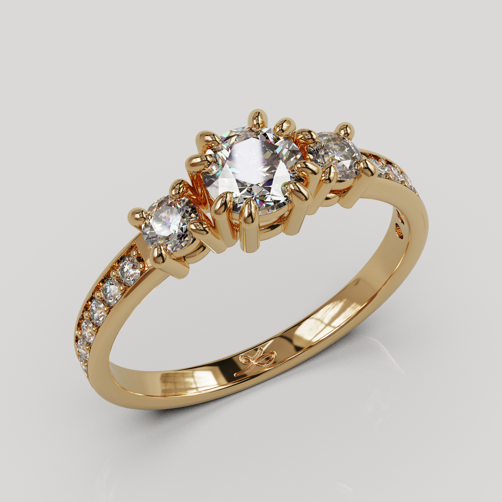 Anillo Tresillo infinity oro 18K