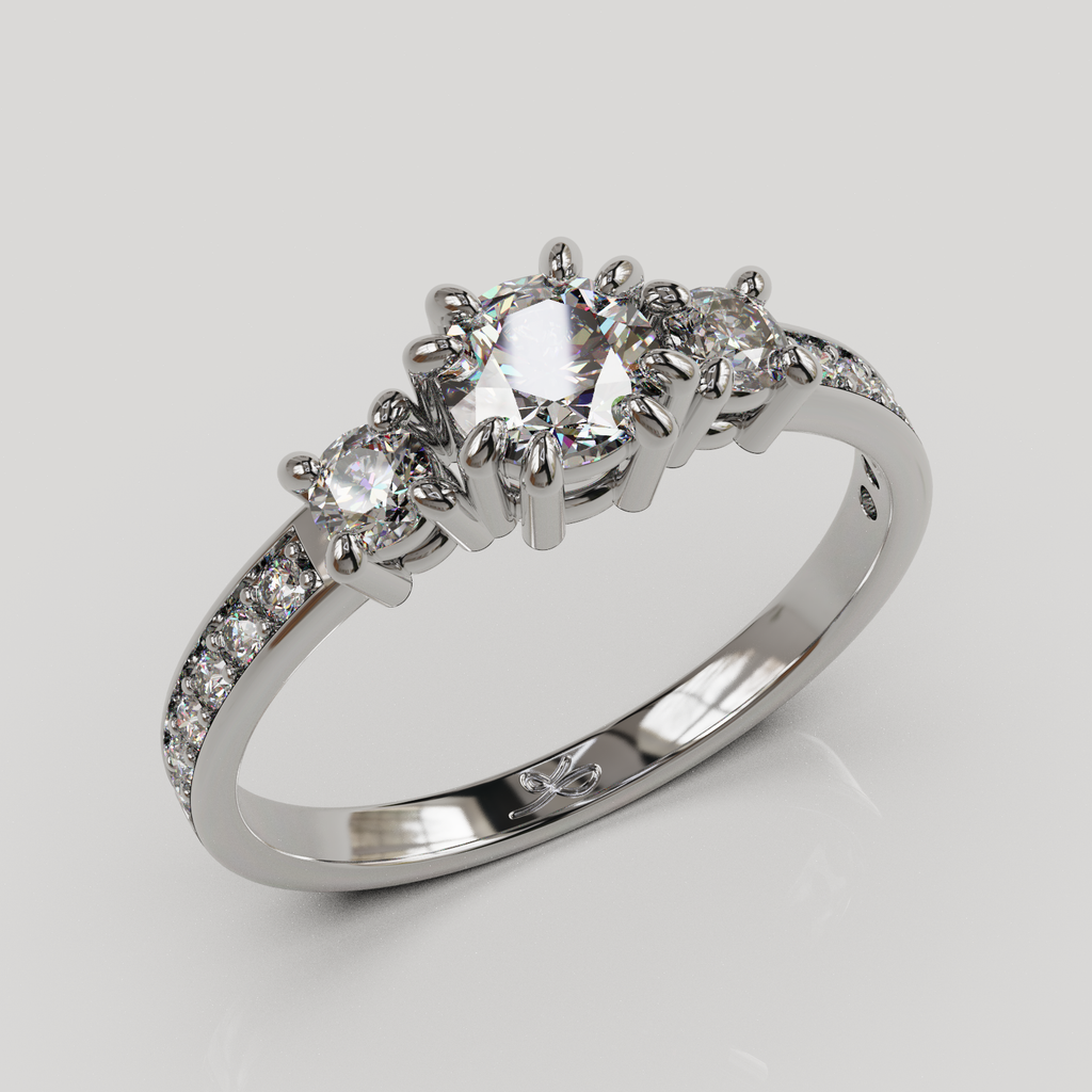 Anillo Tresillo infinity oro 18K