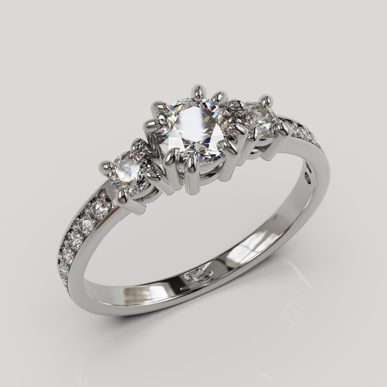 Anillo Tresillo infinity oro 18K