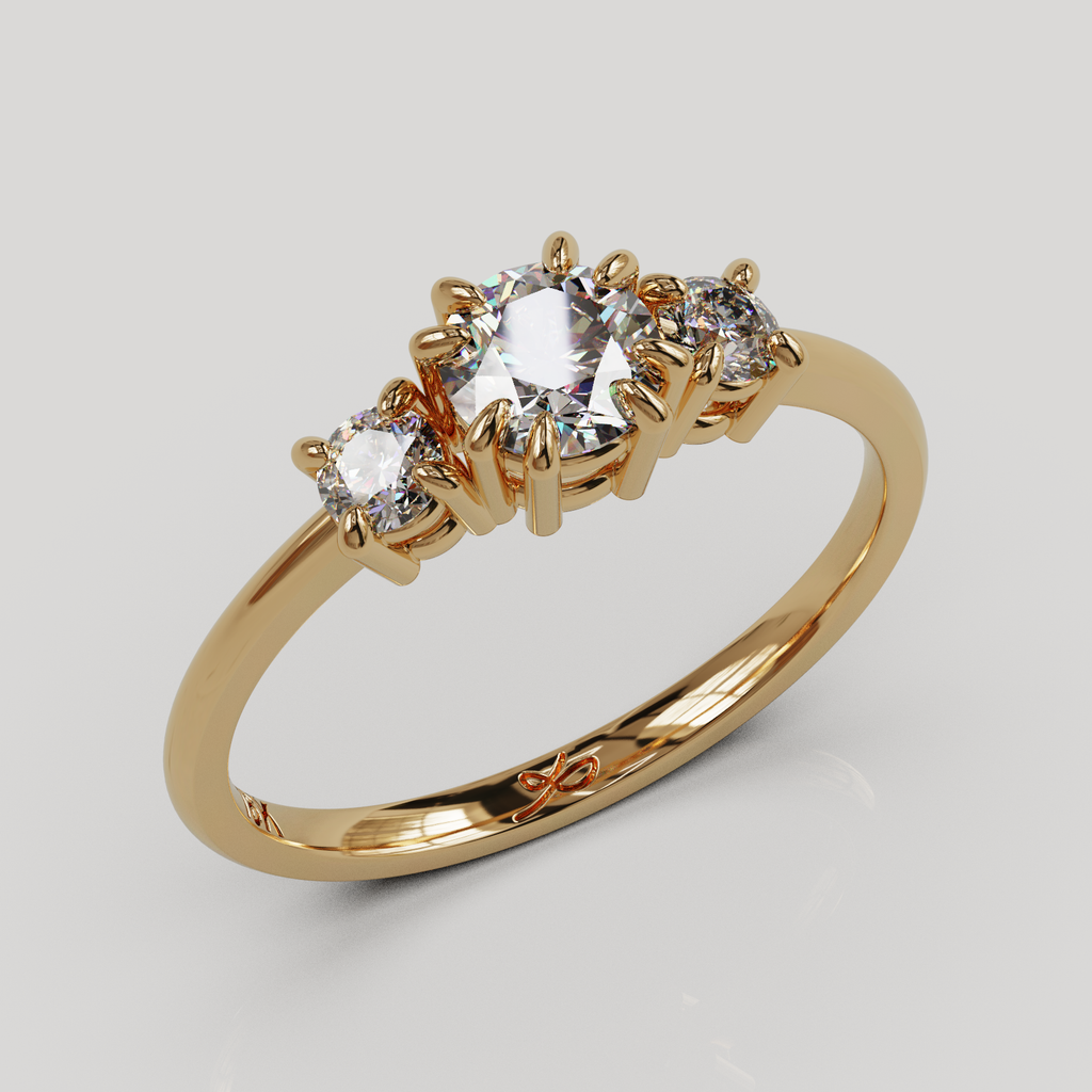 Anillo Tresillo oro 18K