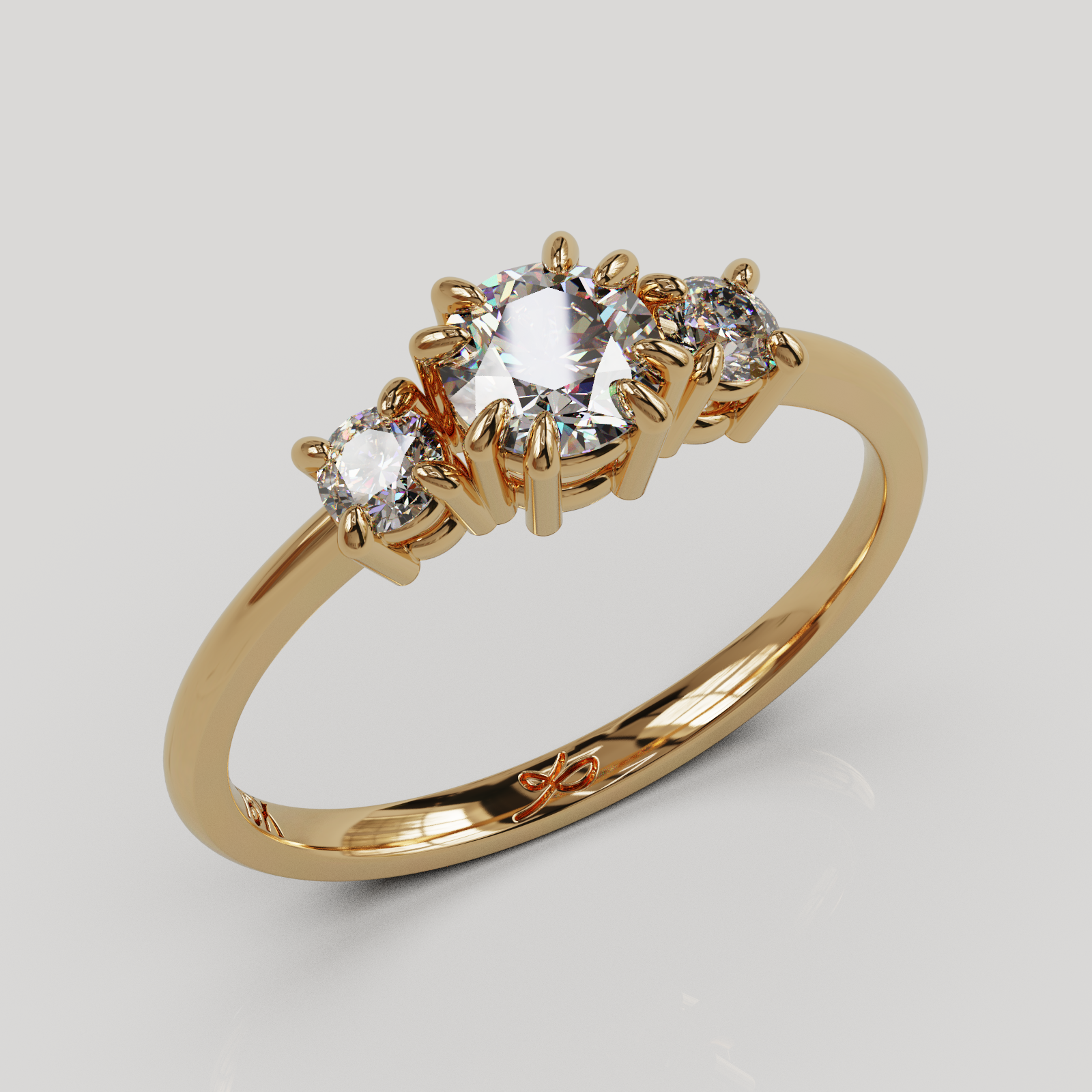 Anillo Tresillo oro 18K