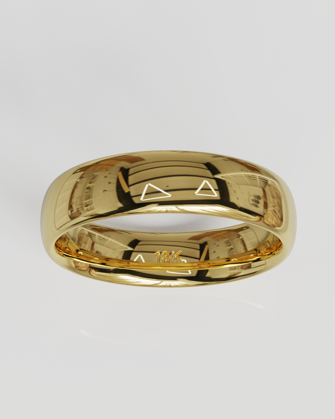 Argolla Mediacaña 5mm 6gramos oro amarillo 18K