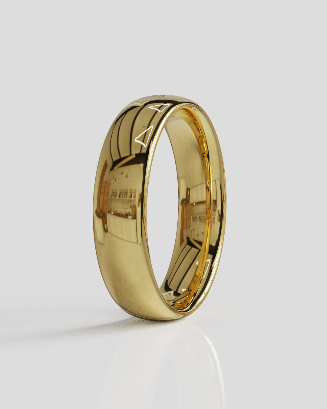 Argolla Mediacaña 5mm 6gramos oro amarillo 18K