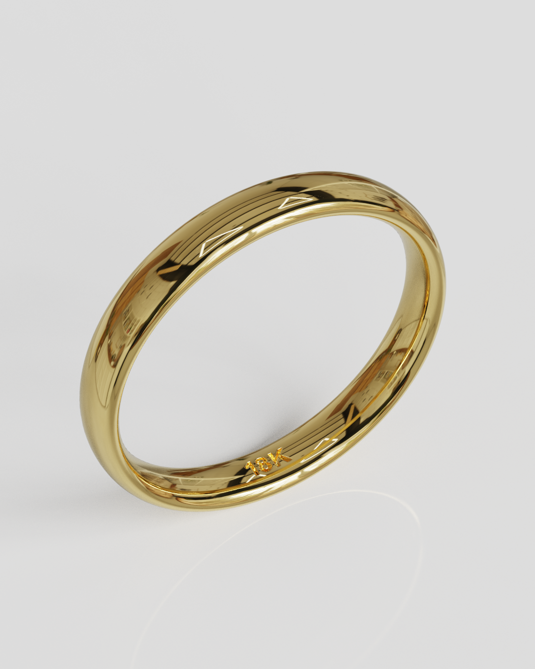 Argolla Mediacaña 3mm 3gramos oro amarillo 18K