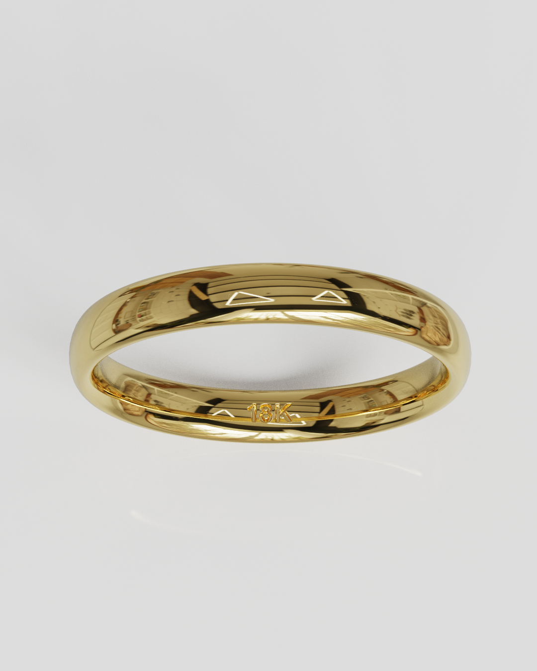 Argolla Mediacaña 3mm 3gramos oro amarillo 18K