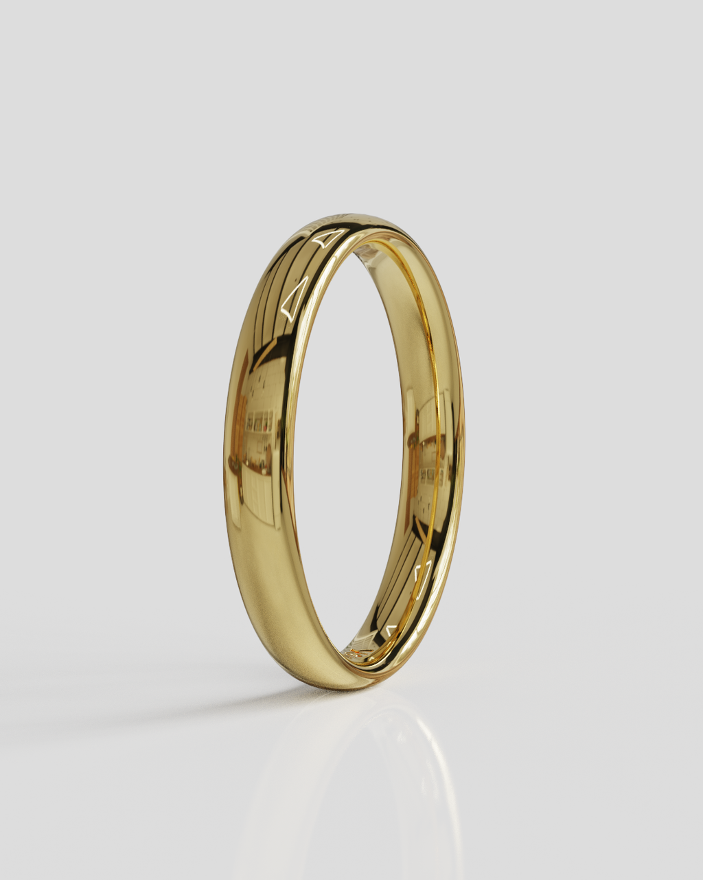 Argolla Mediacaña 3mm 3gramos oro amarillo 18K