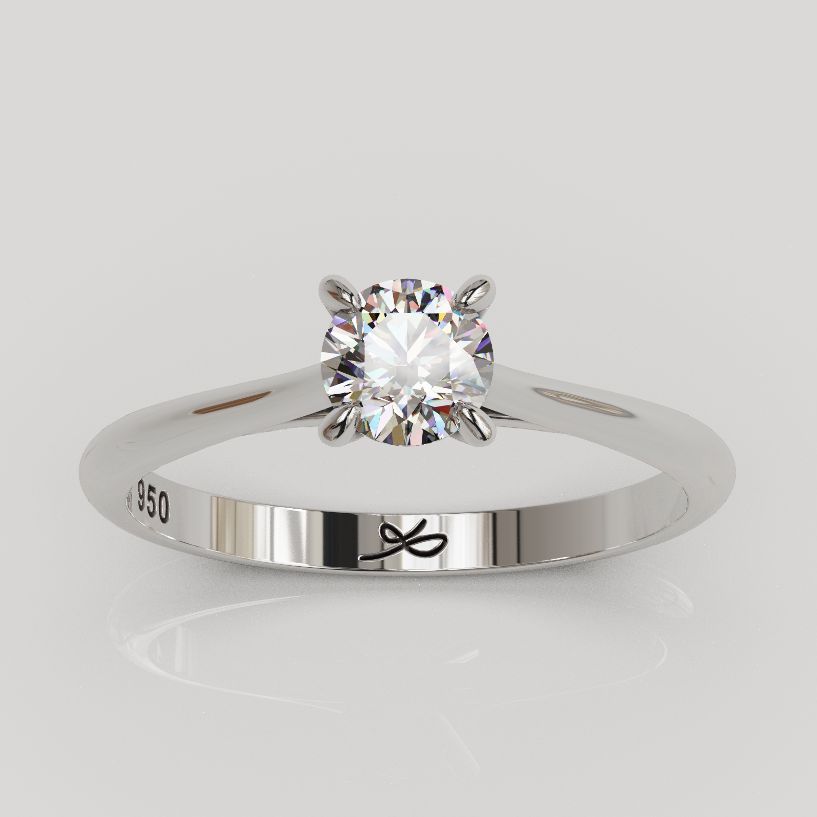 Anillo solitario Baggy Plata