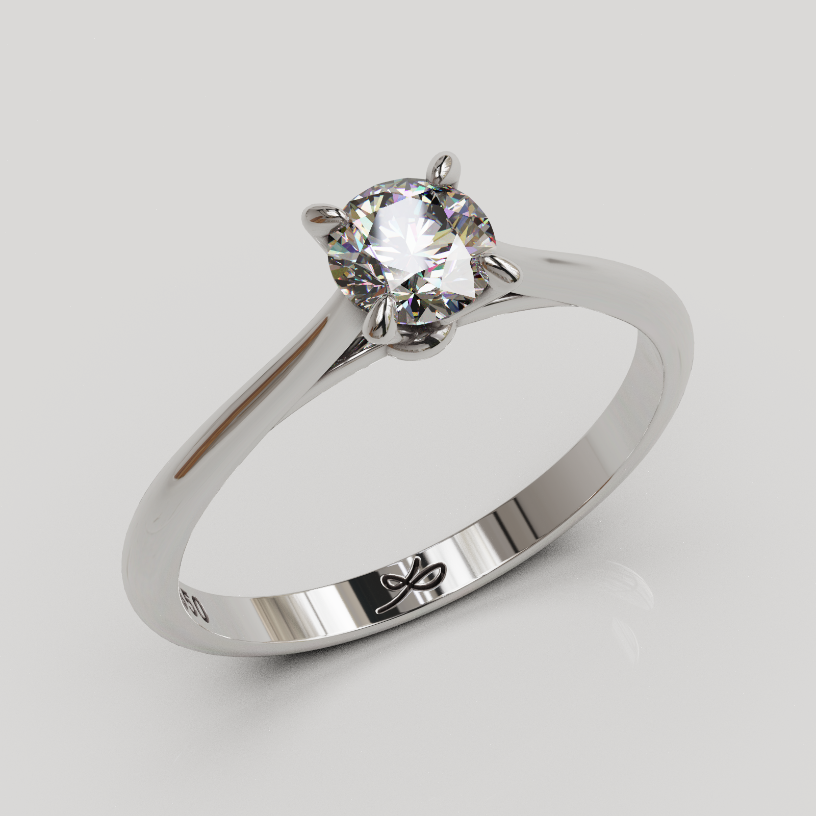 Anillo solitario Baggy Plata