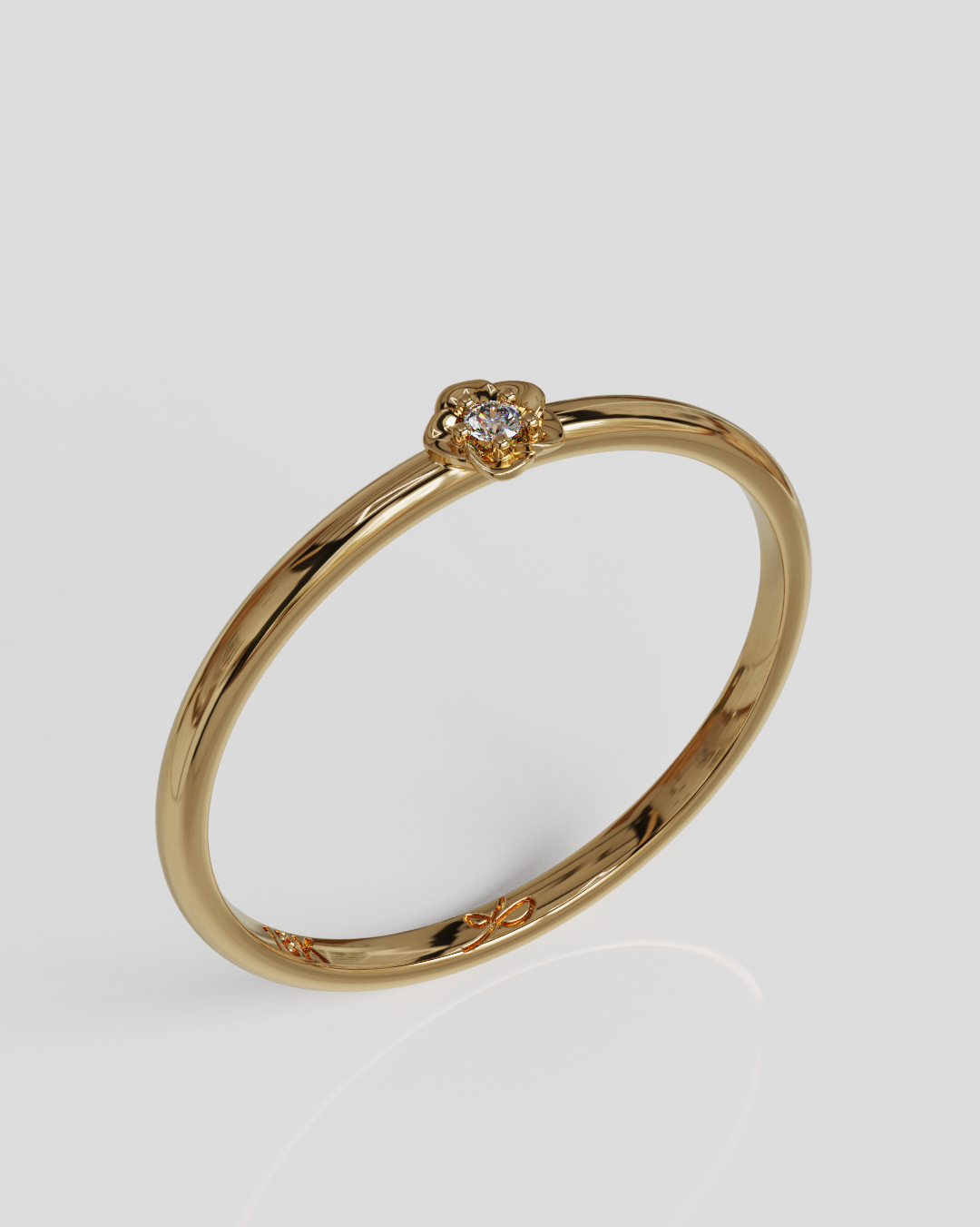 Anillo trini oro rosa 18K