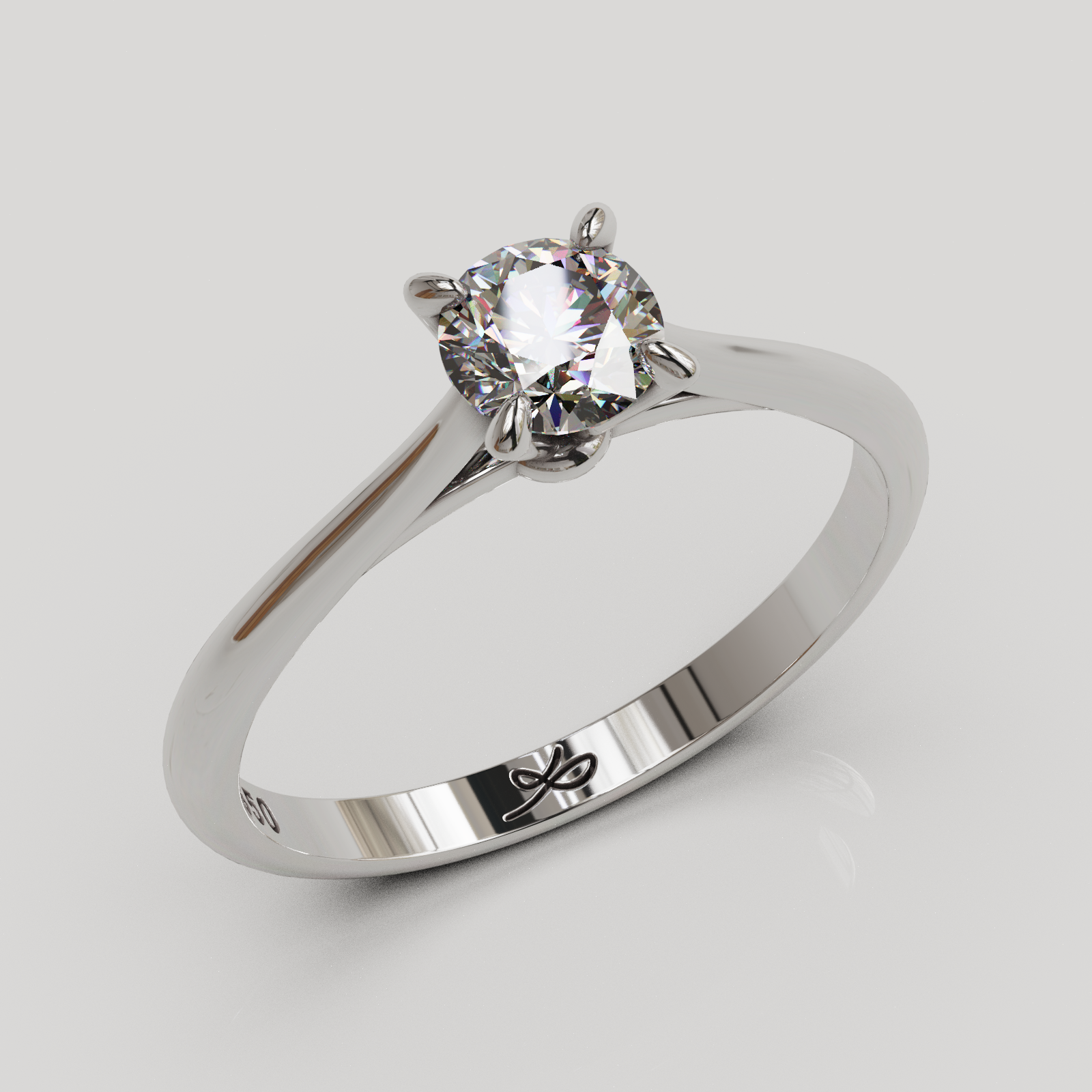 Anillo solitario Baggy Plata