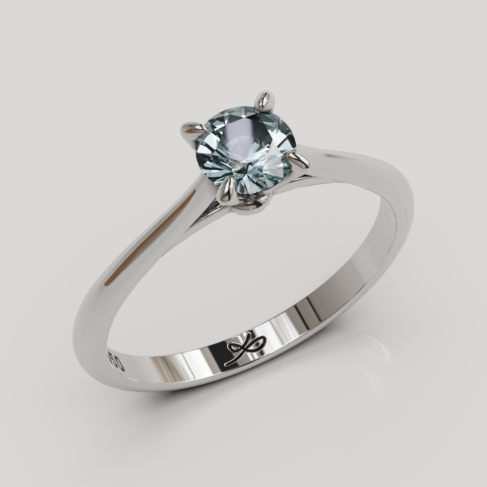 Anillo solitario Baggy Plata