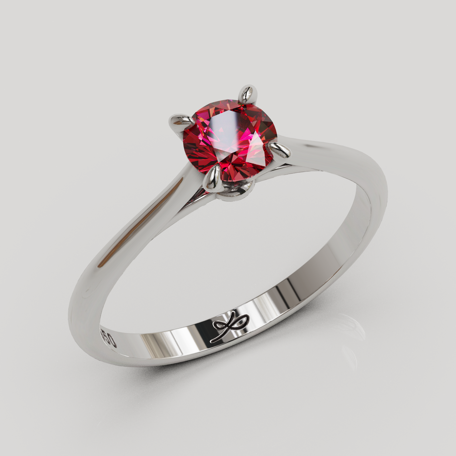 Anillo solitario Baggy Plata