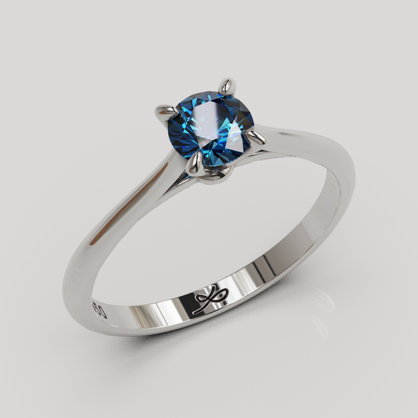 Anillo solitario Baggy Plata