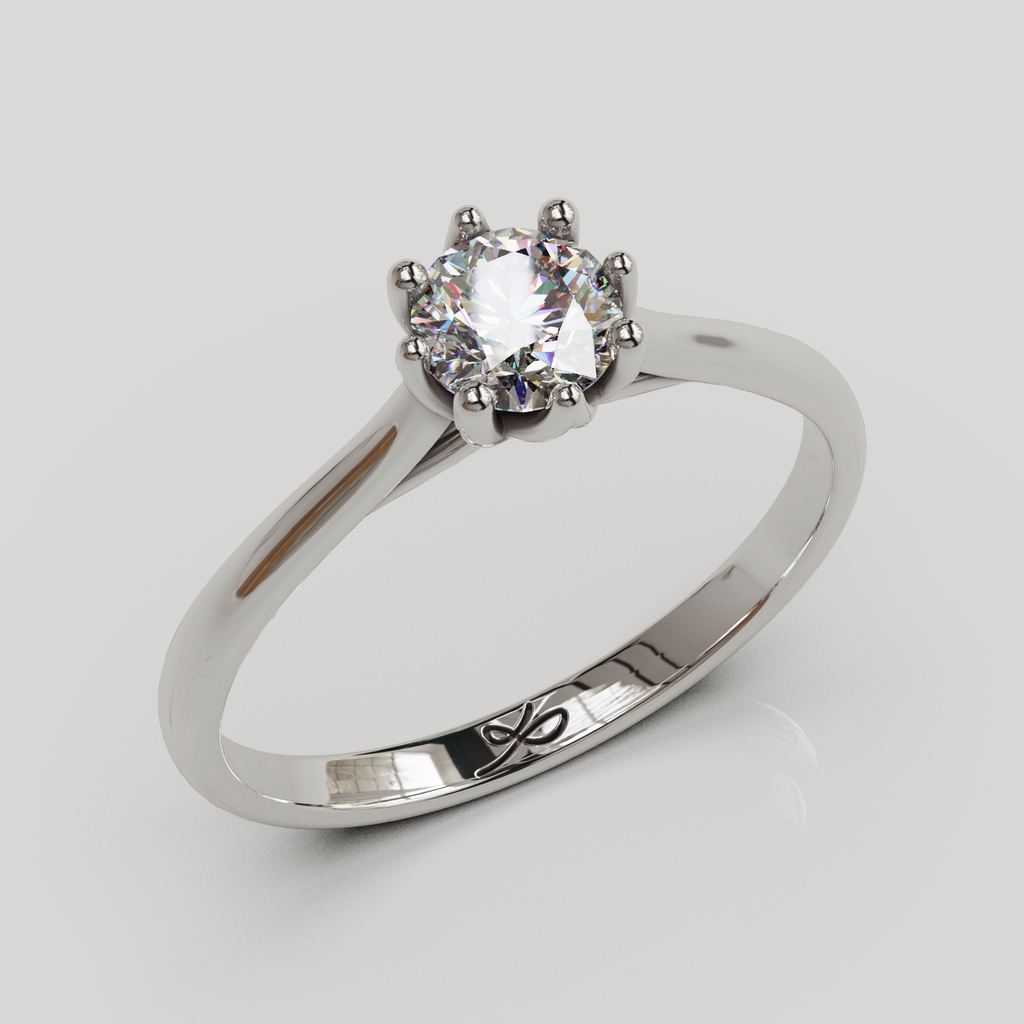 Anillo solitario Elfi plata