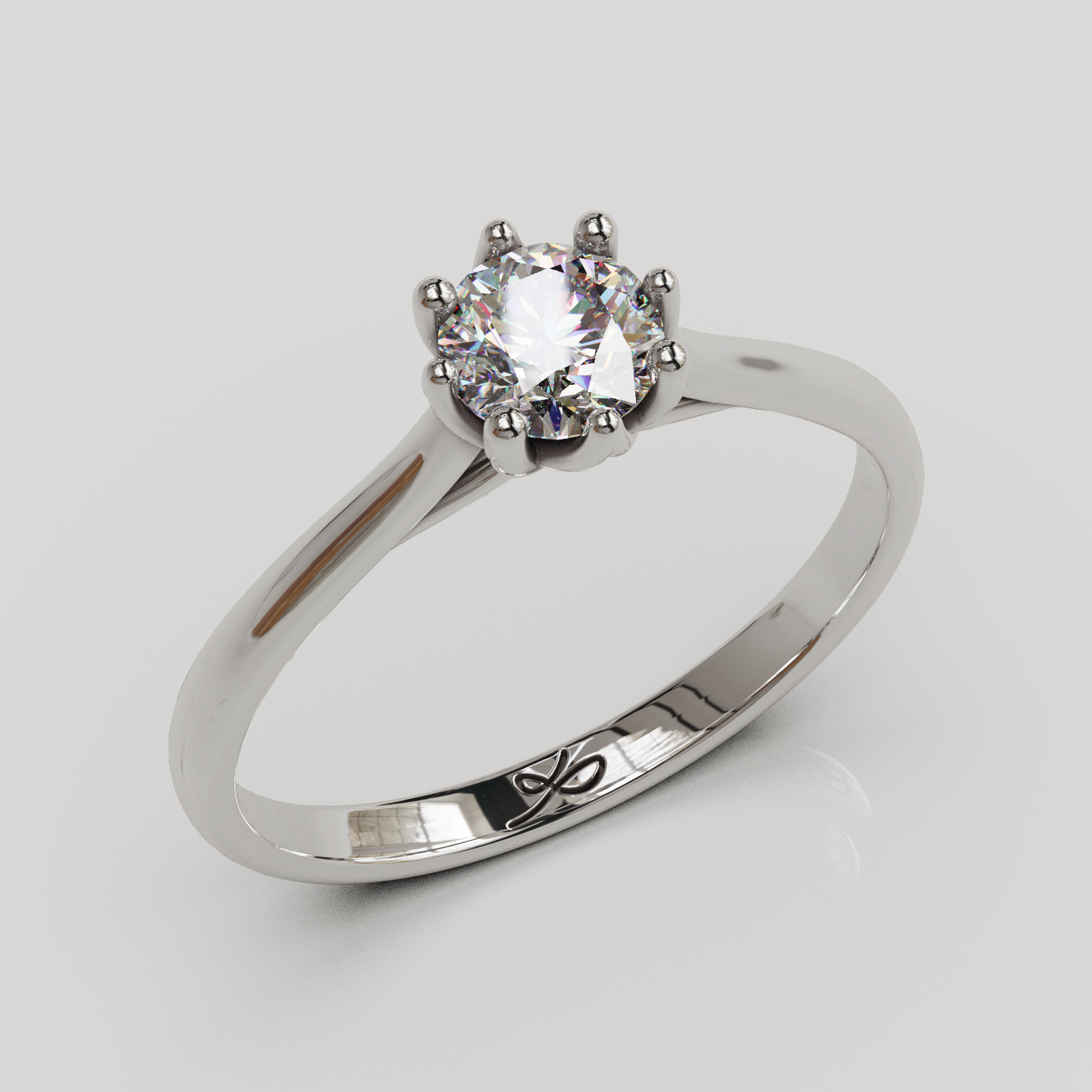 Anillo solitario Elfi plata