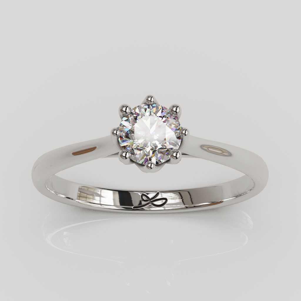 Anillo solitario Elfi plata