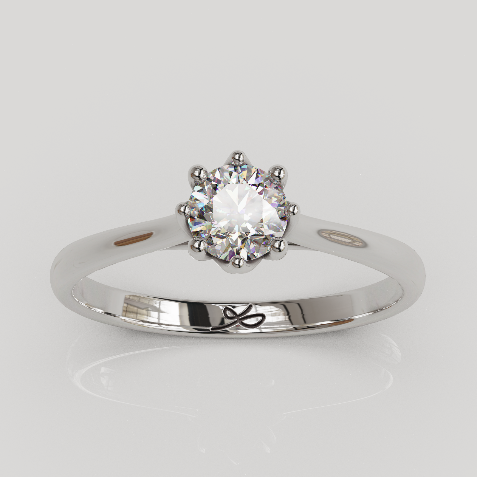 Anillo solitario Elfi plata