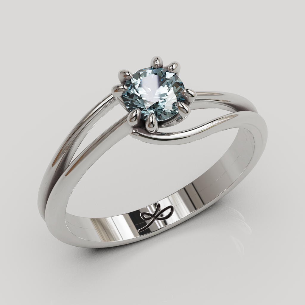 Anillo Solitario Rosa plata