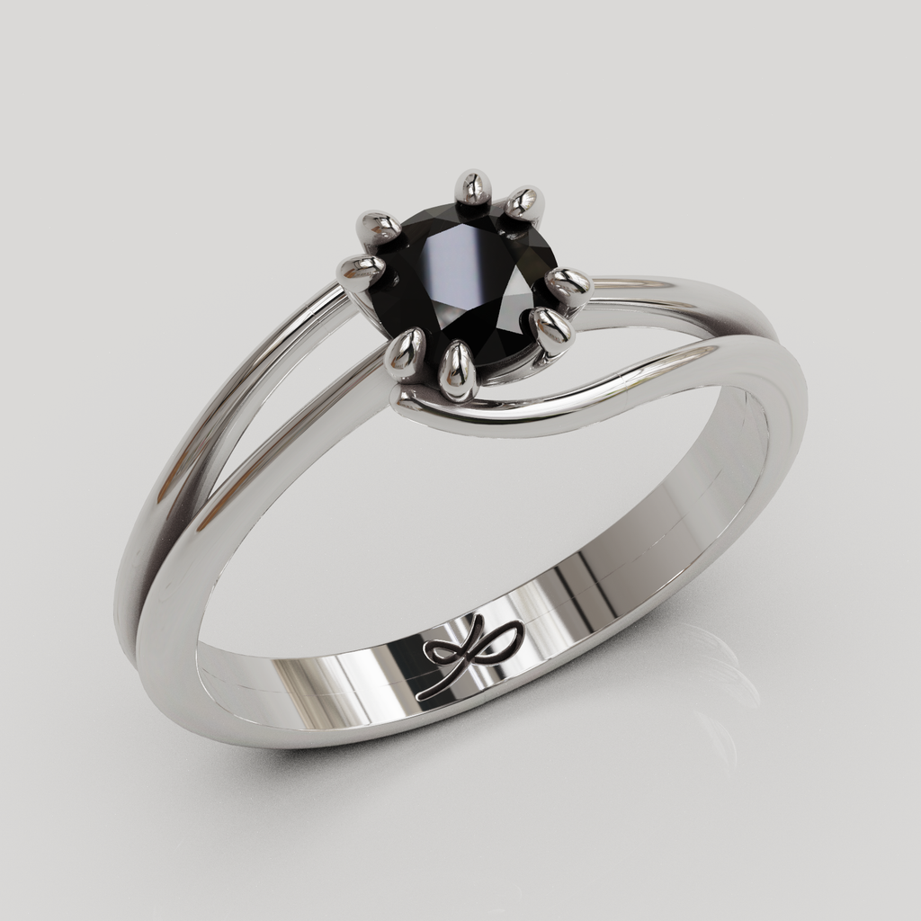 Anillo Solitario Rosa plata