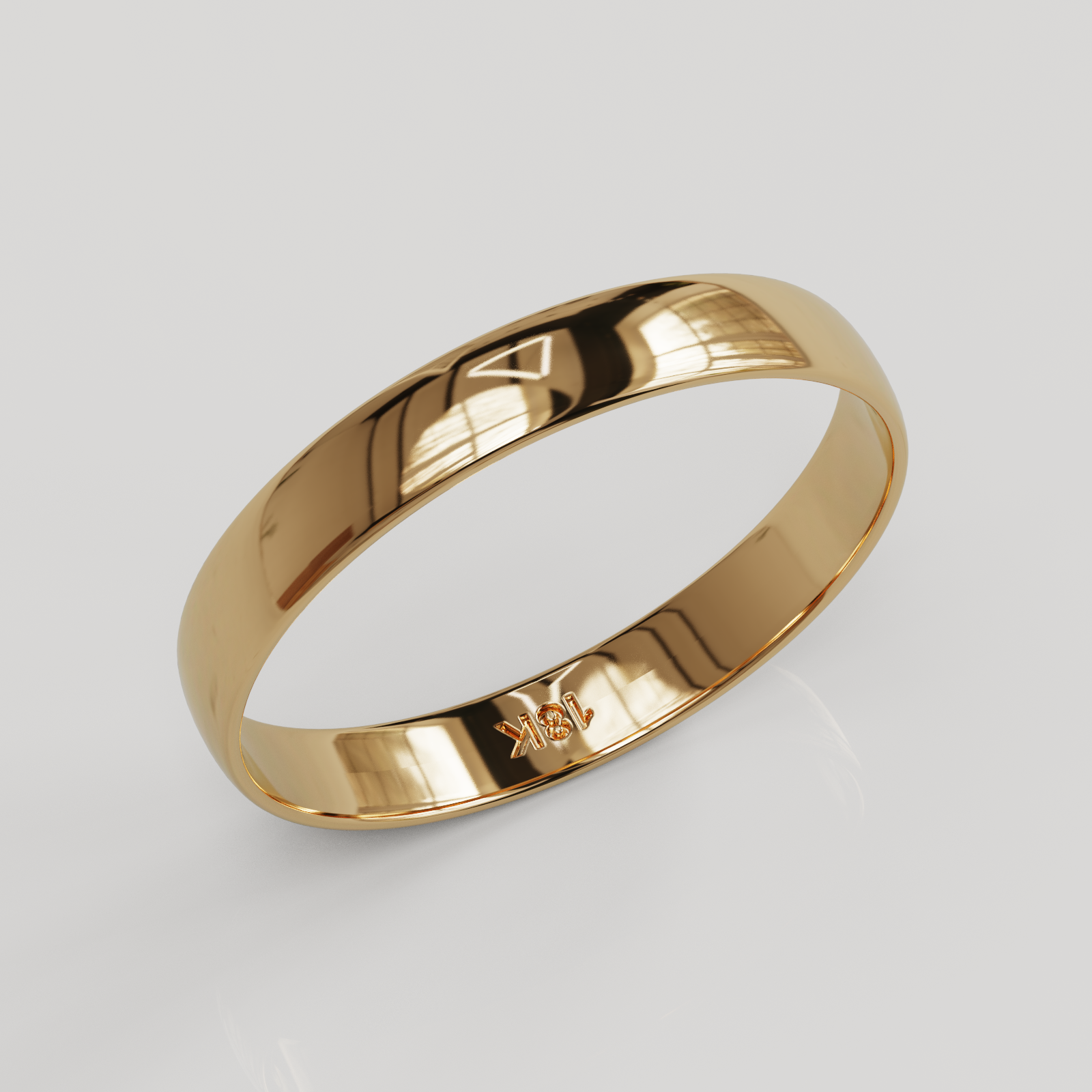 Par Argollas Mediacaña 3mm oro rosado 18K