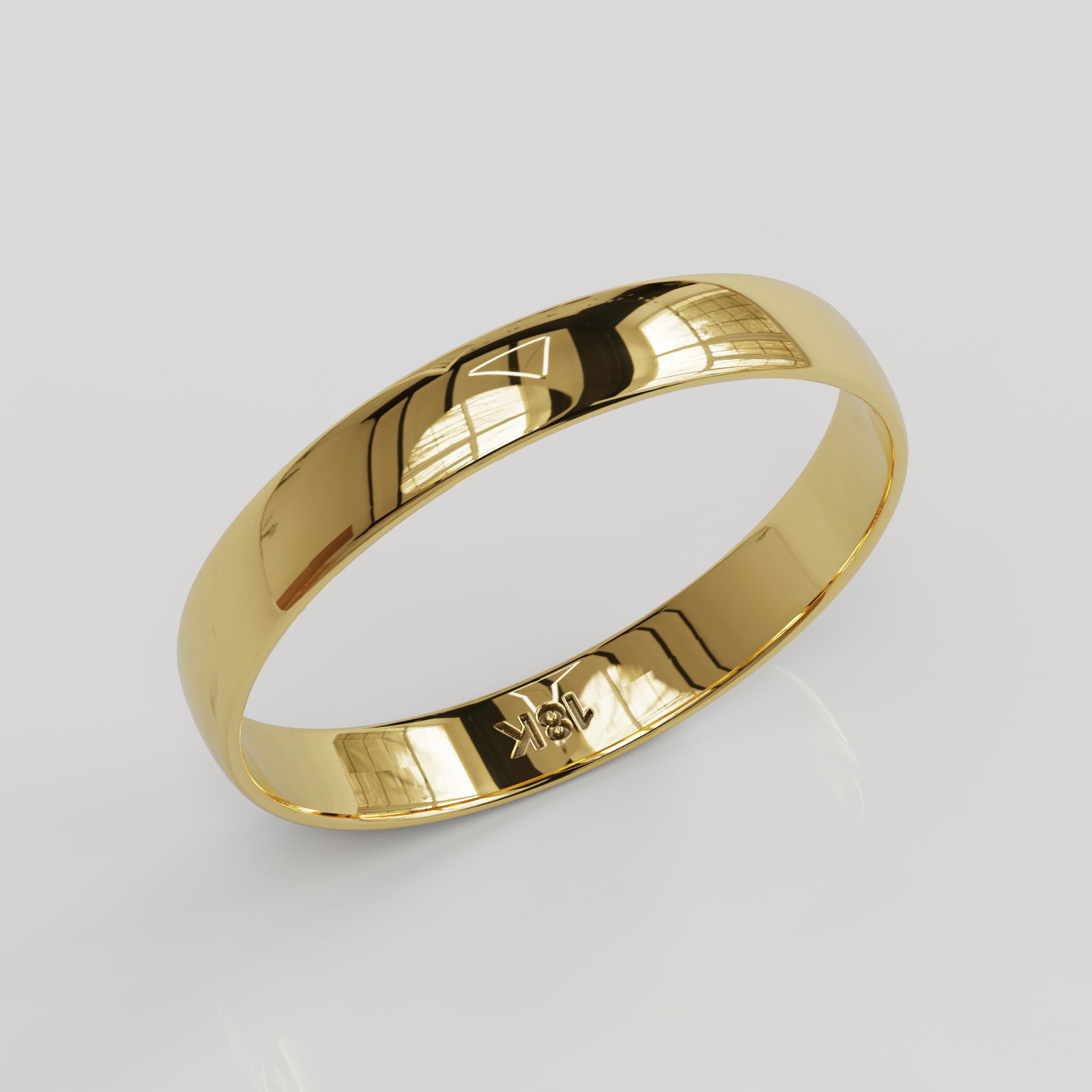 Par Argollas Mediacaña 3mm oro 18K