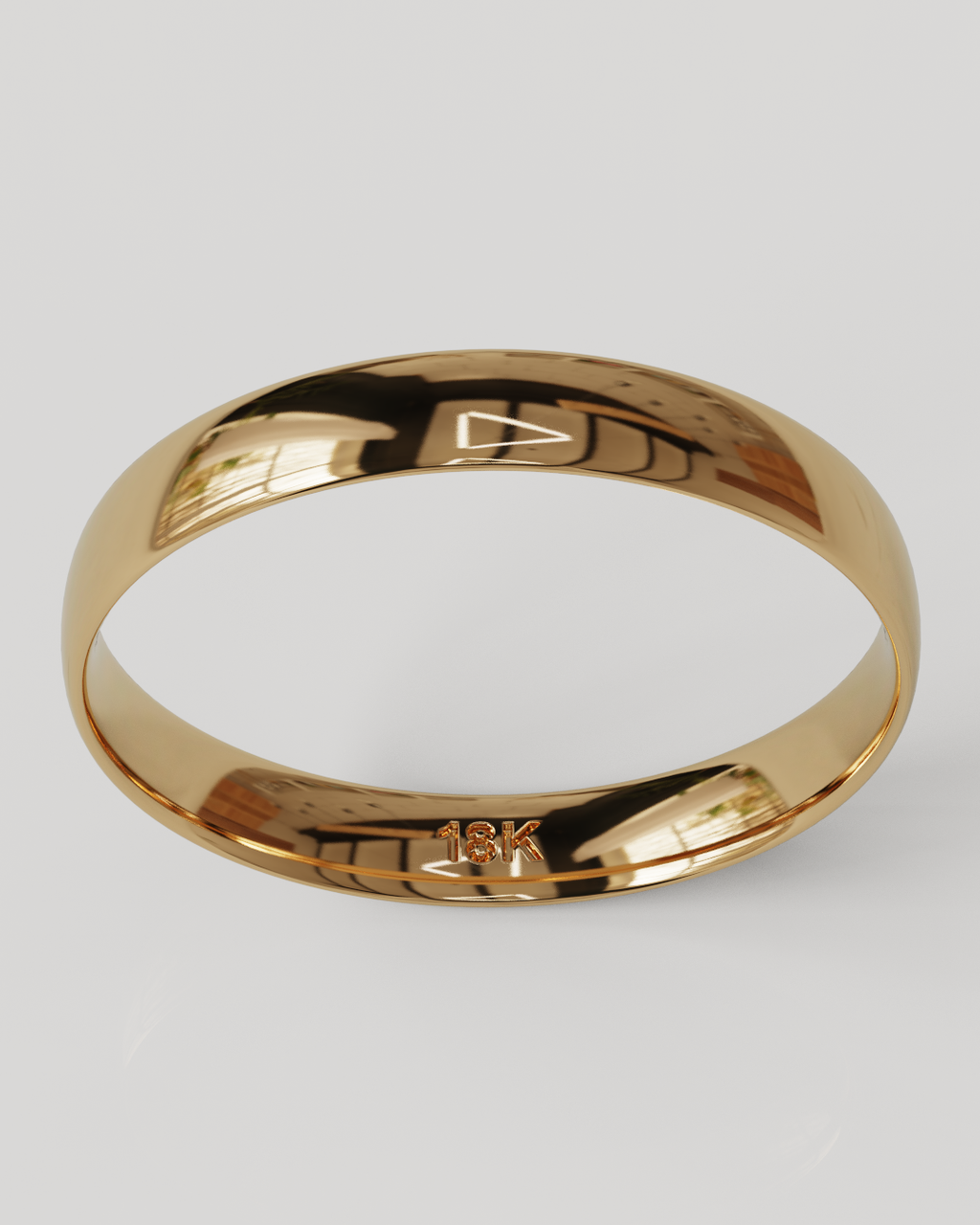 Par Argollas Mediacaña 3mm oro rosado 18K