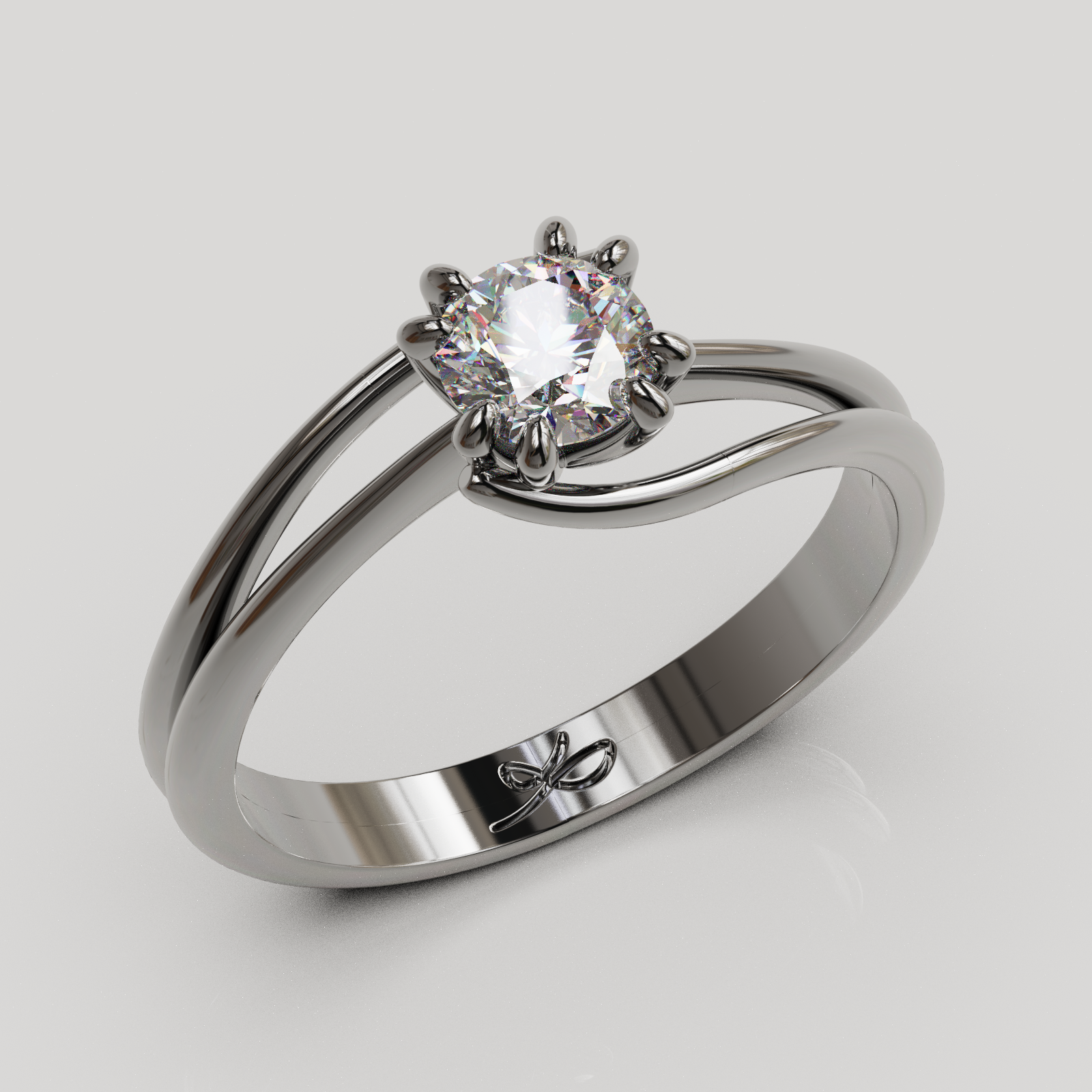 Anillo Solitario Rosa