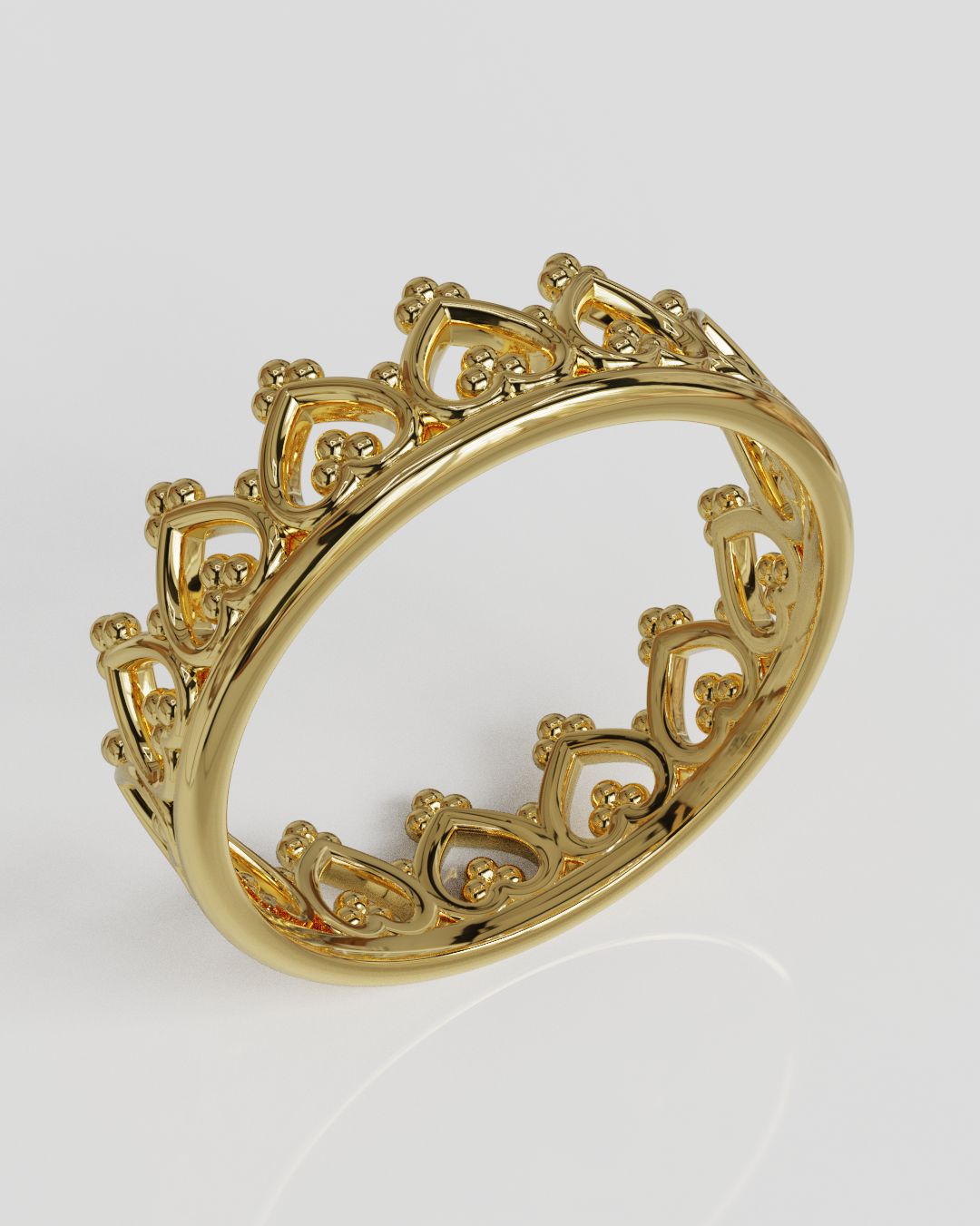 Anillo Corona oro amarillo 18K