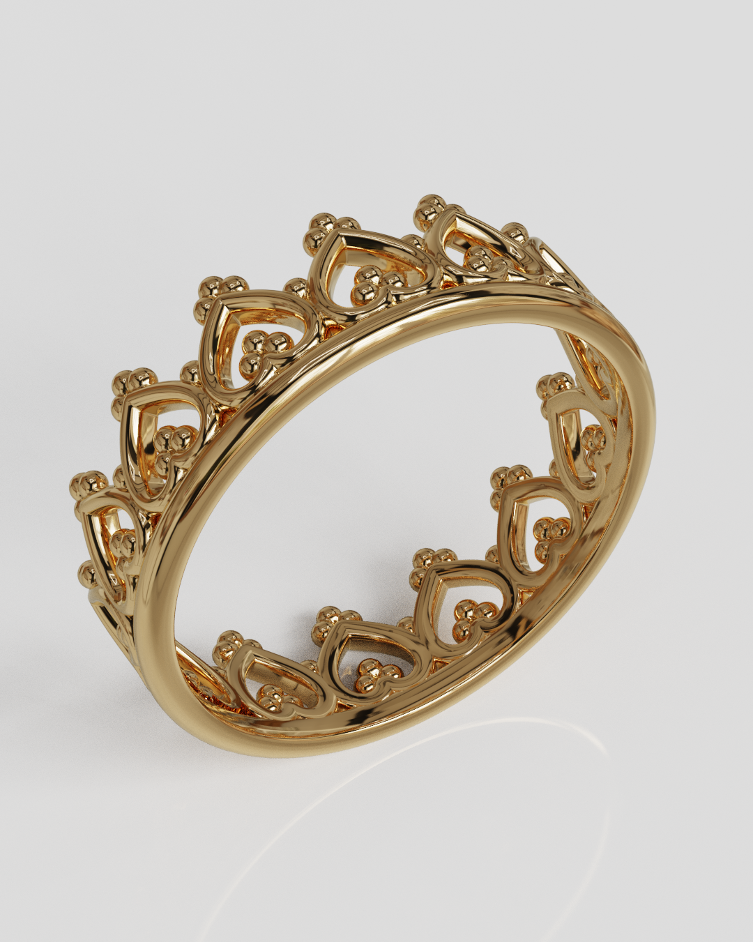 Anillo Corona oro rosa 18K