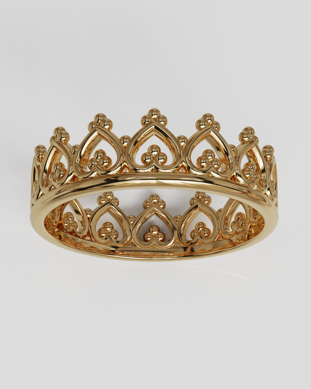 Anillo Corona oro rosa 18K