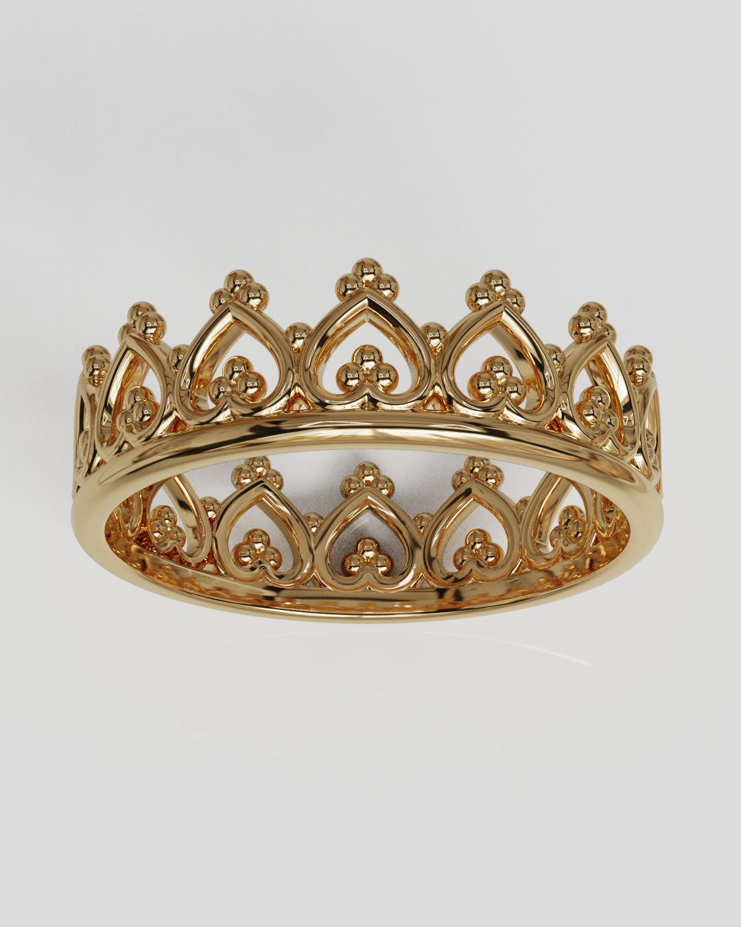 Anillo Corona oro rosa 18K