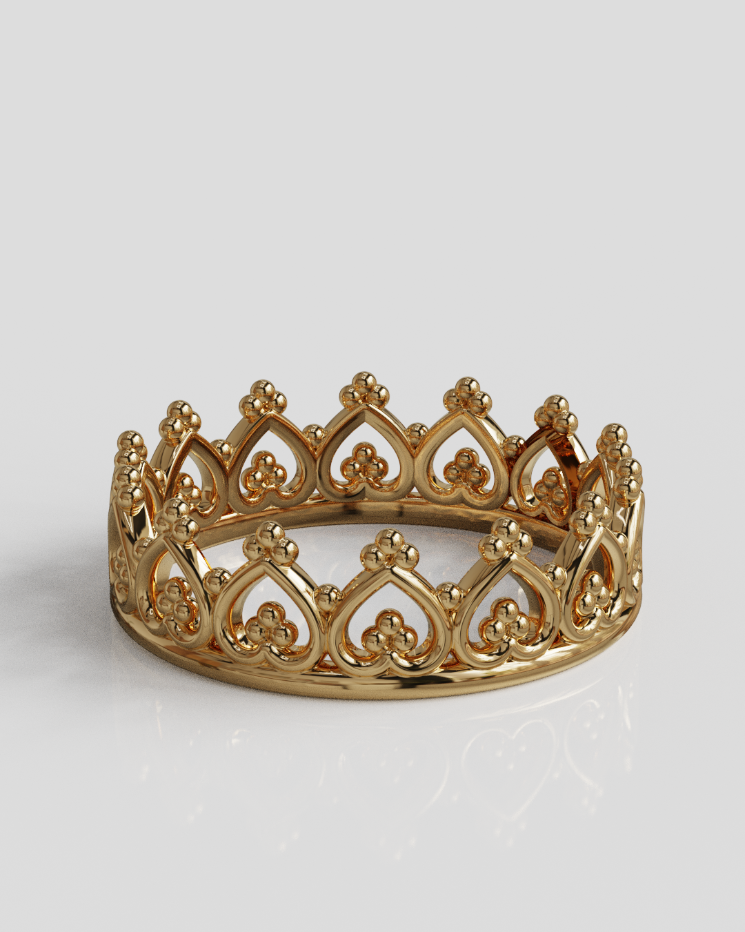 Anillo Corona oro rosa 18K