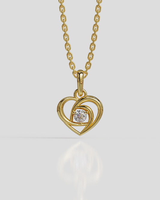 Colgante corazón oro amarillo 18K