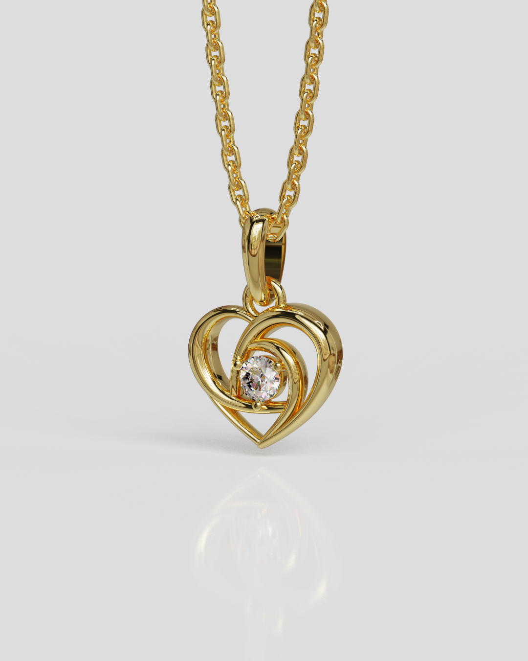 Colgante corazón oro amarillo 18K