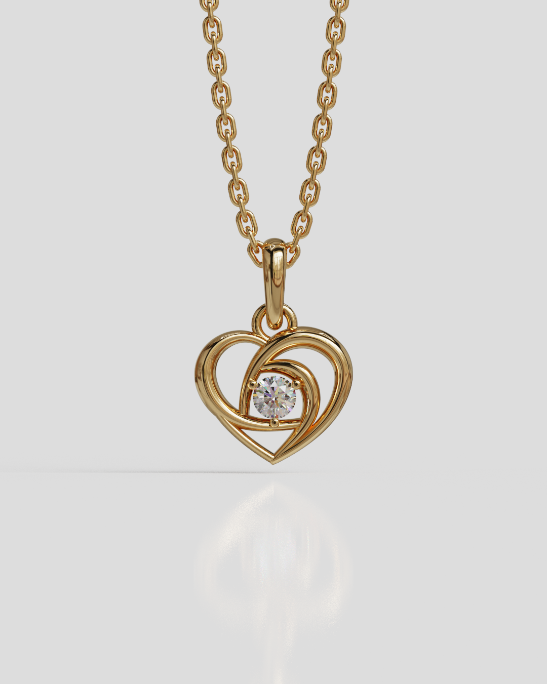 Colgante corazón oro rosa 18K