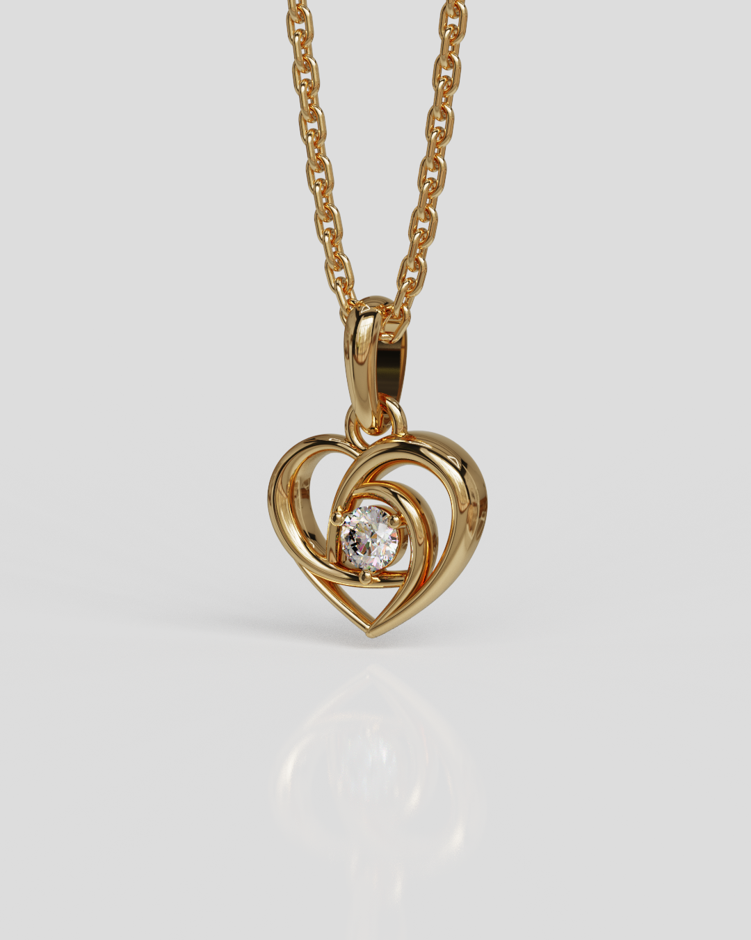 Colgante corazón oro rosa 18K