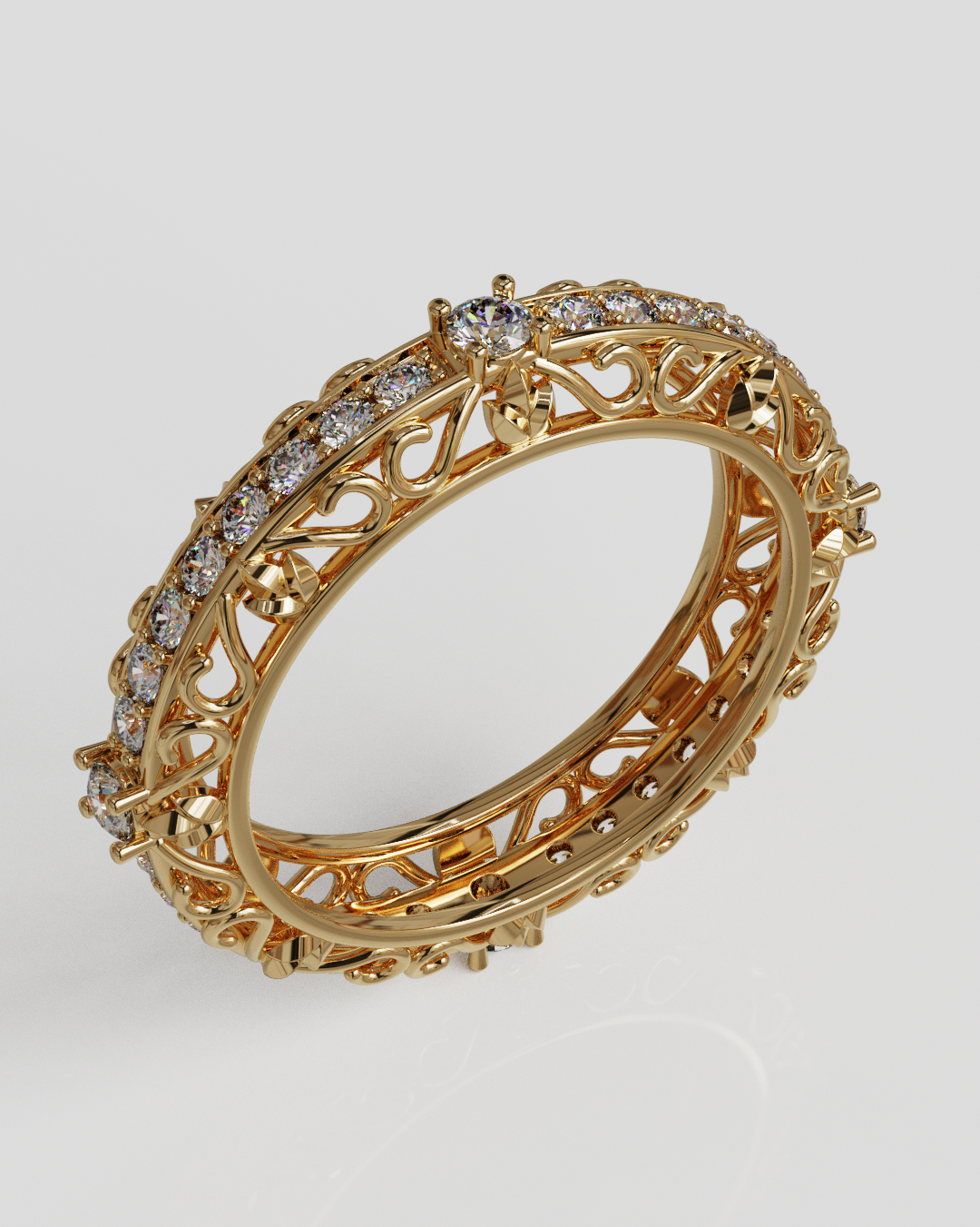 Argolla Catedral oro rosa 18K